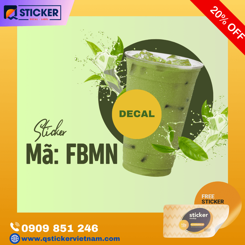 Các mẫu tem fnb matcha